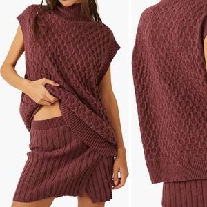 Free People Rosemary Set sweater mini skirt SM